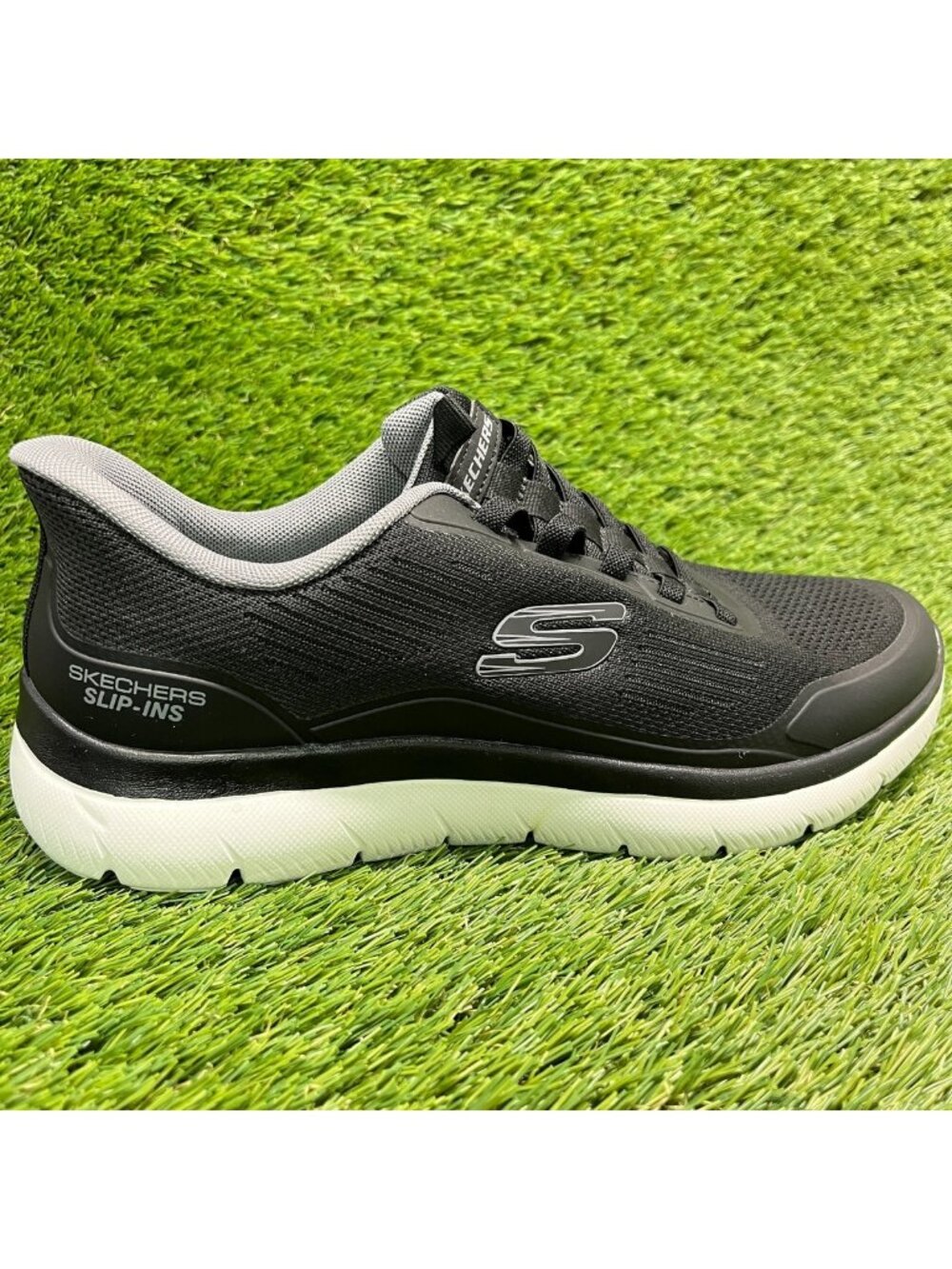 Skechers Summits Leyter Mens Size 9 Black White Athletic Running Shoes Sneakers